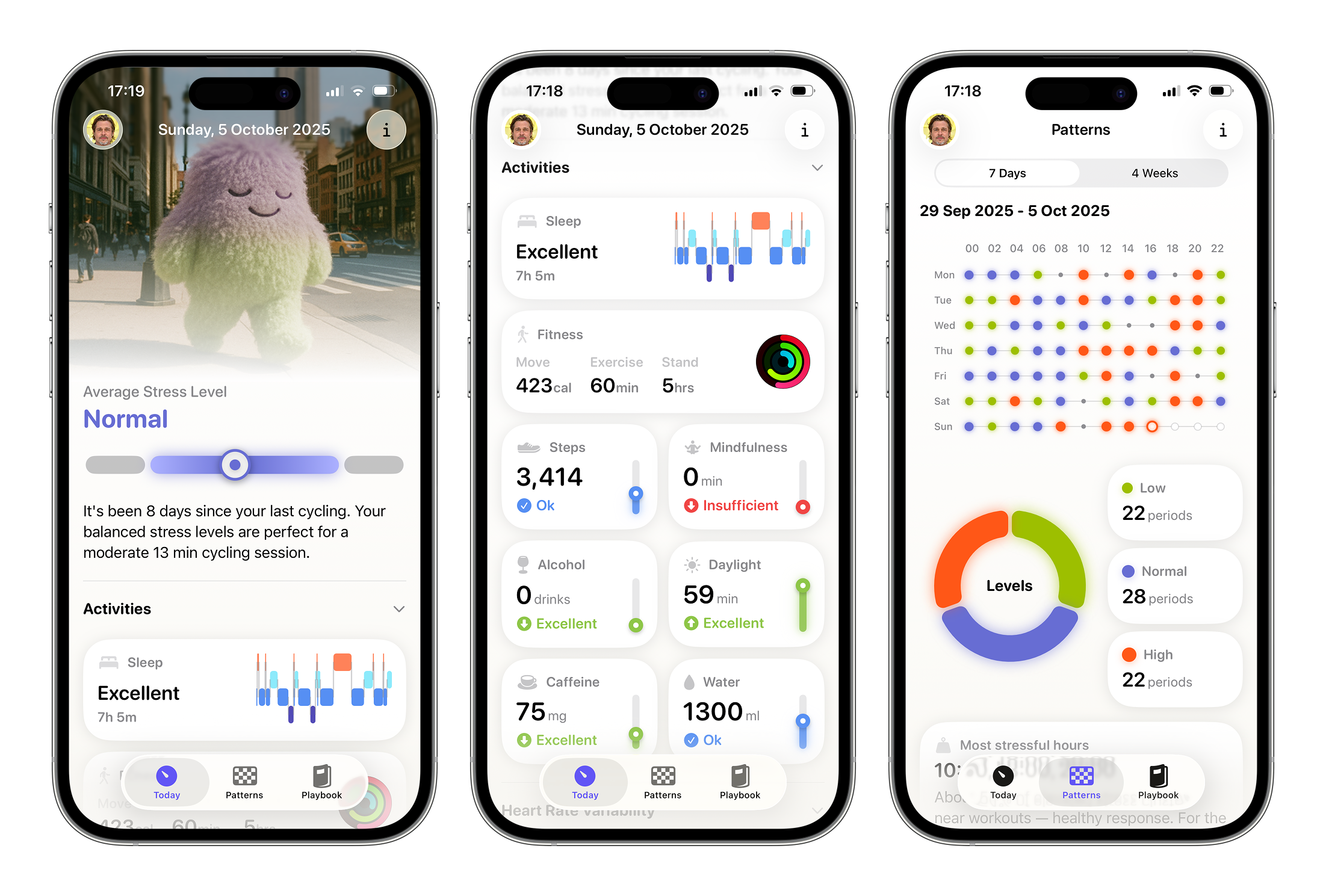 Harvee stress and HRV monitoring app screenshot